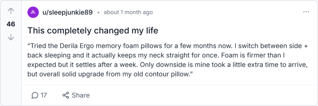Derila ERGO Memory Foam Pillow Review